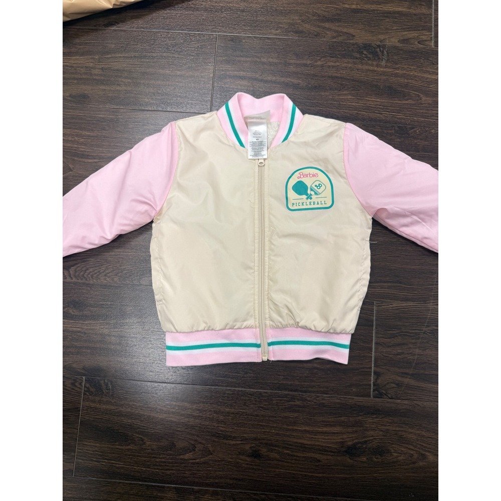 Official Mattel Barbie "Malibu Sports Club" Pickleball Bomber Jacket 4T